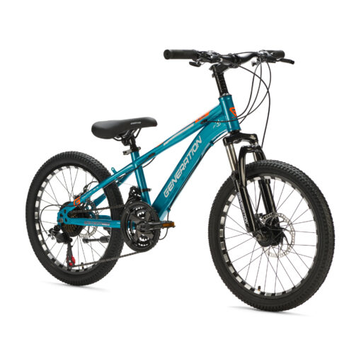 Ontdek de Generation M-760 Mountainbike 20 inch - Lichtblauw voor kinderen van 6-8 jaar. Met stoer design, 21 versnellingen en schijfremmen voor optimale veiligheid en plezier!