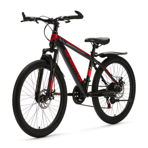 De Generation Baturo Mountainbike 24 inch - Rood spatborden is een stoere en veilige keuze voor kinderen van 7-10 jaar. Met duurzaamheid, comfort en veiligheid voorop, biedt deze fiets avontuur op elk terrein.