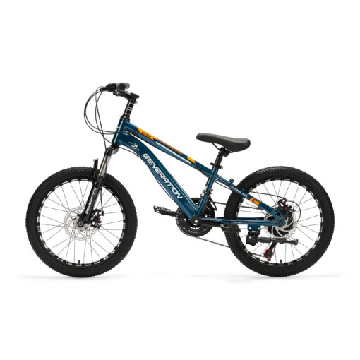 Ontdek de blauwe Generation M-760 Mountainbike 20 inch - een stoere en veilige keuze voor kinderen van 6 tot 8 jaar. Met 21 versnellingen en schijfremmen!