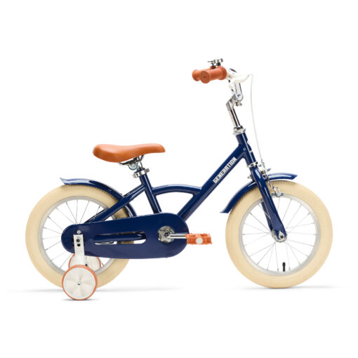 De Generation Classico 14 inch Blauw - Kinderfiets, biedt stijl, veiligheid, en comfort voor kinderen van 3-5 jaar. Inclusief zijwieltjes en eenvoudige montage. Bestel vandaag nog!