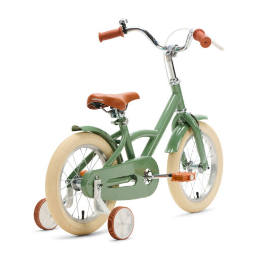 De Generation Classico 14 inch Olijfgroen - Kinderfiets, biedt stijl, veiligheid, en comfort voor kinderen van 3-5 jaar. Inclusief zijwieltjes en eenvoudige montage. Bestel vandaag nog!