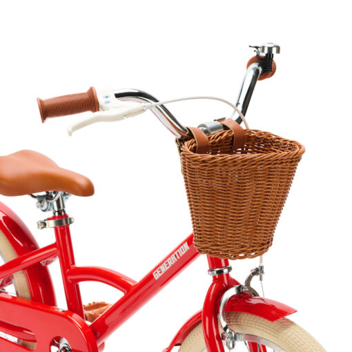 De Generation Classic 16 inch Rood - Kinderfiets, biedt stijl, veiligheid, en comfort voor kinderen van 4-6 jaar. Inclusief zijwieltjes en eenvoudige montage. Bestel vandaag nog!