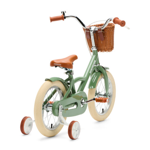 De Generation Classic 14 inch Olijfgroen - Kinderfiets, biedt stijl, veiligheid, en comfort voor kinderen van 3-5 jaar. Inclusief zijwieltjes en eenvoudige montage. Bestel vandaag nog!