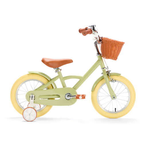 De Generation Classic 14 inch Olijfgroen - Kinderfiets, biedt stijl, veiligheid, en comfort voor kinderen van 3-5 jaar. Inclusief zijwieltjes en eenvoudige montage. Bestel vandaag nog!