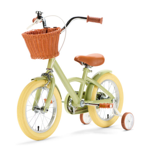 De Generation Classic 14 inch Olijfgroen - Kinderfiets, biedt stijl, veiligheid, en comfort voor kinderen van 3-5 jaar. Inclusief zijwieltjes en eenvoudige montage. Bestel vandaag nog!