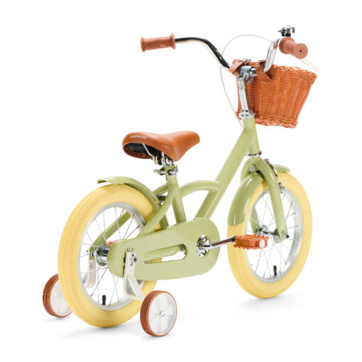 De Generation Classic 14 inch Olijfgroen - Kinderfiets, biedt stijl, veiligheid, en comfort voor kinderen van 3-5 jaar. Inclusief zijwieltjes en eenvoudige montage. Bestel vandaag nog!