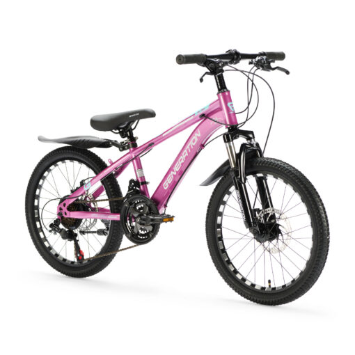 Ontdek de Generation M-760 Mountainbike 20 inch - Roze met spatborden voor kinderen van 6-8 jaar. Met stoer design, 21 versnellingen en schijfremmen voor optimale veiligheid en plezier!