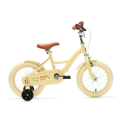 Op de beige Generation Blanco kinderfiets 14 inch trekt jouw kind zeker de aandacht! Deze stoere fiets, geschikt voor kinderen van 3 tot 5 jaar, wordt met zijwieltjes geleverd en is daarom ook perfect geschikt voor kinderen die nog wat ondersteuning kunnen gebruiken.