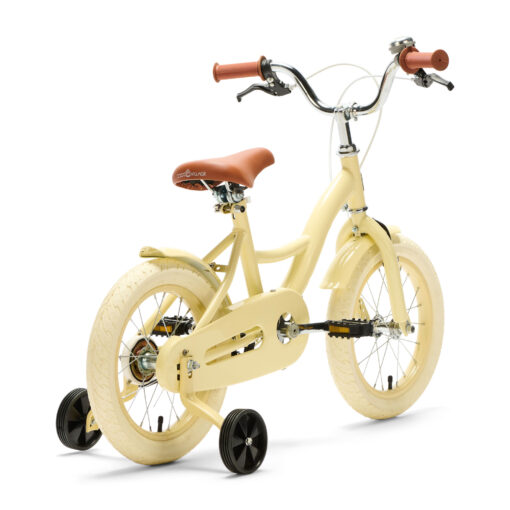 Op de beige Generation Blanco kinderfiets 14 inch trekt jouw kind zeker de aandacht! Deze stoere fiets, geschikt voor kinderen van 3 tot 5 jaar, wordt met zijwieltjes geleverd en is daarom ook perfect geschikt voor kinderen die nog wat ondersteuning kunnen gebruiken.