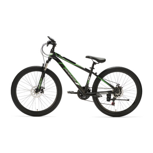 De Generation P-600 Mountainbike 26 Inch – Groen biedt stoerheid en veiligheid voor kinderen (10-14 jaar). Met een robuust design, geveerde voorvork, 21 versnellingen en aandacht voor veiligheidsdetails.