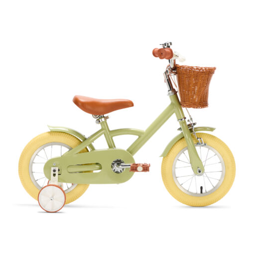 De Generation Classic 12 inch Olijfgroen - Kinderfiets, biedt stijl, veiligheid, en comfort voor kinderen van 2-4 jaar. Inclusief zijwieltjes en eenvoudige montage. Bestel vandaag nog!