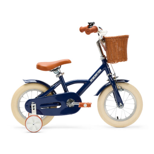 De Generation Classic 12 inch Blauw - Kinderfiets, biedt stijl, veiligheid, en comfort voor kinderen van 2-4 jaar. Inclusief zijwieltjes en eenvoudige montage. Bestel vandaag nog!