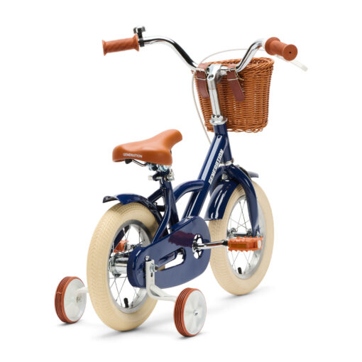 De Generation Classic 12 inch Blauw - Kinderfiets, biedt stijl, veiligheid, en comfort voor kinderen van 2-4 jaar. Inclusief zijwieltjes en eenvoudige montage. Bestel vandaag nog!
