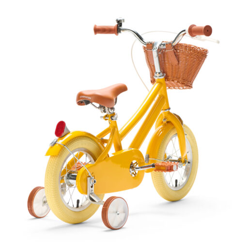 Coole gele kinderfiets 12 inch: stijlvol, veilig, comfortabel, inclusief zijwieltjes! Een perfecte mix van stijl, veiligheid en comfort voor kinderen van 2 - 4 jaar. Laat je kleintje genieten van avontuurlijke ritten!