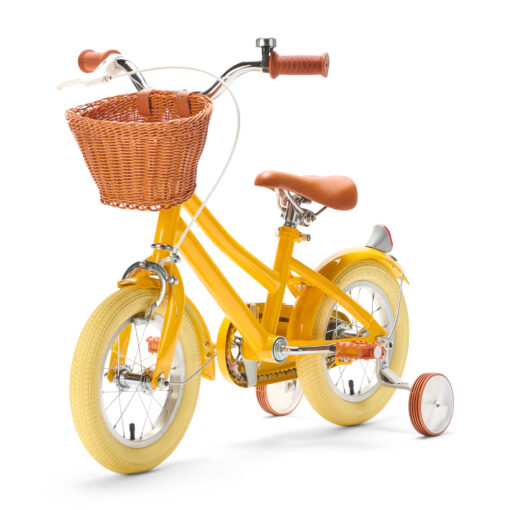 Coole gele kinderfiets 12 inch: stijlvol, veilig, comfortabel, inclusief zijwieltjes! Een perfecte mix van stijl, veiligheid en comfort voor kinderen van 2 - 4 jaar. Laat je kleintje genieten van avontuurlijke ritten!