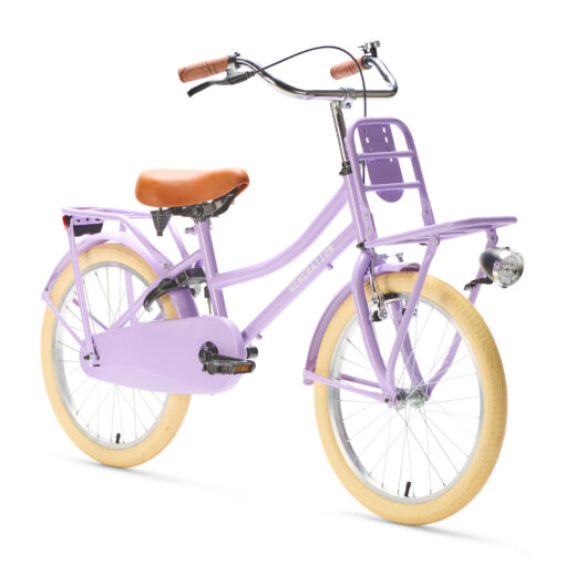 De Generation Urban Transportfiets 20 inch - Lila is een trendy kinderfiets ontworpen voor avonturen. Met terugtraprem, handrem, standaard en slot voor veiligheid en gemak. Voor 95% gemonteerd geleverd. Perfect voor jonge rijders die de straten willen verkennen!