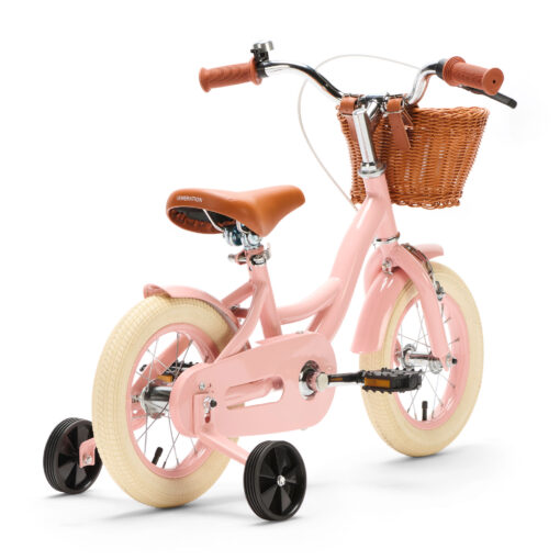 De Generation Blanco 12 Inch Roze met Mandje is een charmante kinderfiets voor kinderen van 2-4 jaar. Met een stevig frame, verstelbaar zadel en stuur, en een handig mandje voorop.