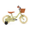 De Generation Blanco 12 Inch Olijfgroen met Mandje is een stoere kinderfiets voor kinderen van 2-4 jaar. Met een stevig frame, verstelbaar zadel en stuur, en een handig mandje voorop.