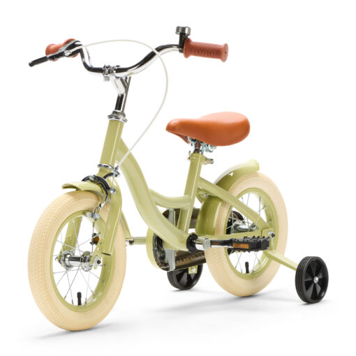 De Generation Blanco 12 Inch Olijfgroen is een stoere kinderfiets voor kinderen van 2-4 jaar. Met een stevig frame, verstelbaar zadel en stuur, en een robuust ontwerp.