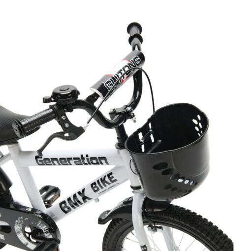 De Generation BMX 16 inch Wit – Kinderfiets is ideaal voor kinderen van 4-6 jaar. Met een stevig frame, veilige remmen en coole accessoires biedt deze fiets zowel plezier als veiligheid.