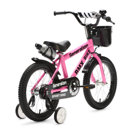 De Generation BMX 16 inch Roze – Kinderfiets is ideaal voor kinderen van 4-6 jaar. Met een stevig frame, veilige remmen en coole accessoires biedt deze fiets zowel plezier als veiligheid.