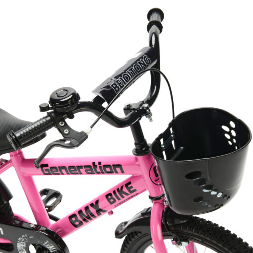 De Generation BMX 16 inch Roze – Kinderfiets is ideaal voor kinderen van 4-6 jaar. Met een stevig frame, veilige remmen en coole accessoires biedt deze fiets zowel plezier als veiligheid.