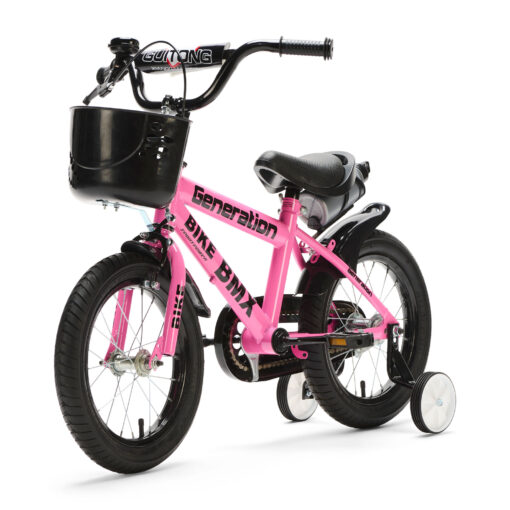 De Generation BMX 14 inch Roze – Kinderfiets is ideaal voor kinderen van 3-5 jaar. Met een stevig frame, veilige remmen en coole accessoires biedt deze fiets zowel plezier als veiligheid.