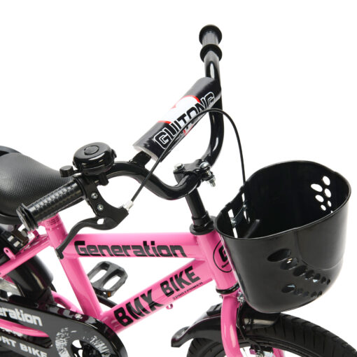 De Generation BMX 14 inch Roze – Kinderfiets is ideaal voor kinderen van 3-5 jaar. Met een stevig frame, veilige remmen en coole accessoires biedt deze fiets zowel plezier als veiligheid.