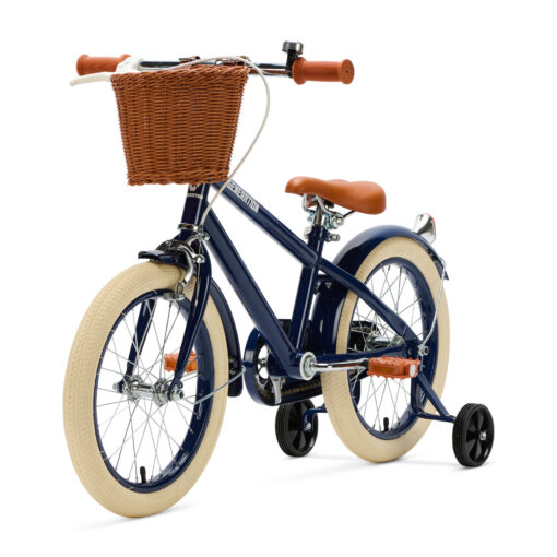 De Generation Retro 16 inch Blauw – Kinderfiets met mandje is perfect voor 4-6 jarigen, met stijlvol design, veilige remmen, en comfort. Inclusief zijwieltjes, ideaal voor een veilige en plezierige fietservaring.