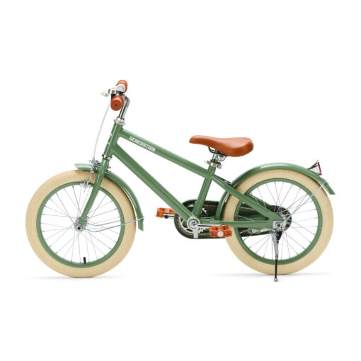 De Generation Retro 16 inch Groen – Kinderfiets is perfect voor 4-6 jarigen, met stijlvol design, veilige remmen, en comfort. Inclusief zijwieltjes, ideaal voor een veilige en plezierige fietservaring.