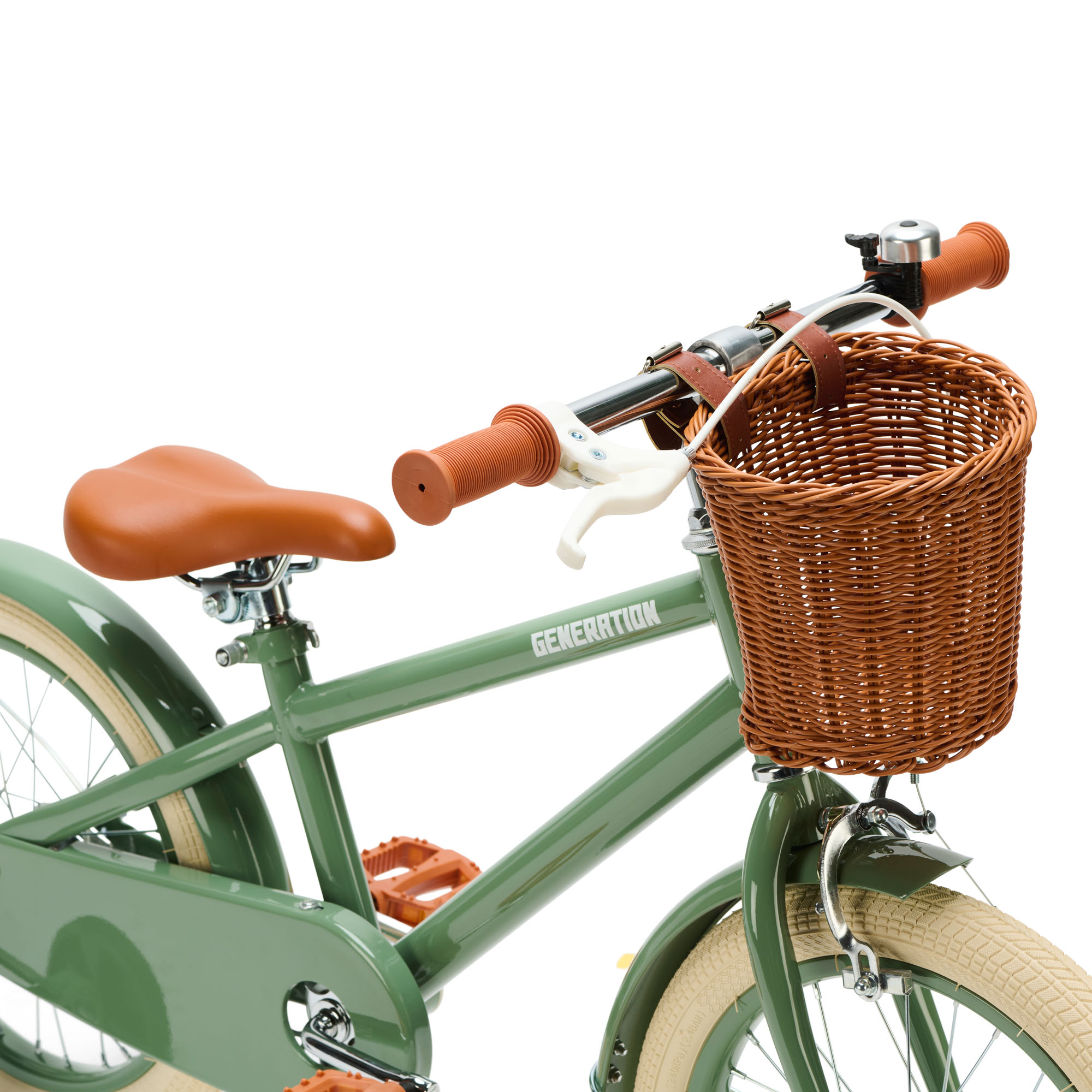 Generation Retro 16 inch Groen – Kinderfiets met Mandje De Generation Retro 16 inch Groen – Kinderfiets met mandje is perfect voor 4-6 jarigen, met stijlvol design, veilige remmen, en comfort. Inclusief zijwieltjes, ideaal voor een veilige en plezierige fietservaring.
