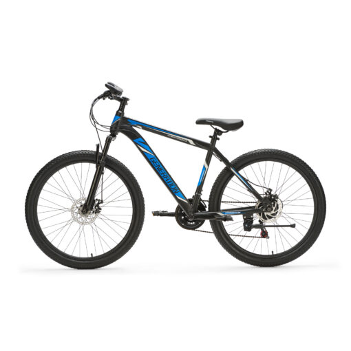 Generation mountainbike 26 inch Blauw/Zwart voor jongens van 10 - 14 jaar. Met schijfremmen, geveerde voorvork en 21 versnellingen. Stevig, veilig en stoer.