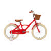 De Generation Classic 18 Inch Rood met mandje is een stoere kinderfiets voor kinderen van 5 tot 8 jaar. Met zijwieltjes, een stevig stalen frame, rotan mandje en bruine accenten is deze fiets zowel praktisch als stijlvol. Voorzien van een achteruittraprem én handrem, reflectoren en een gesloten kettingkast voor veilig en comfortabel fietsen.