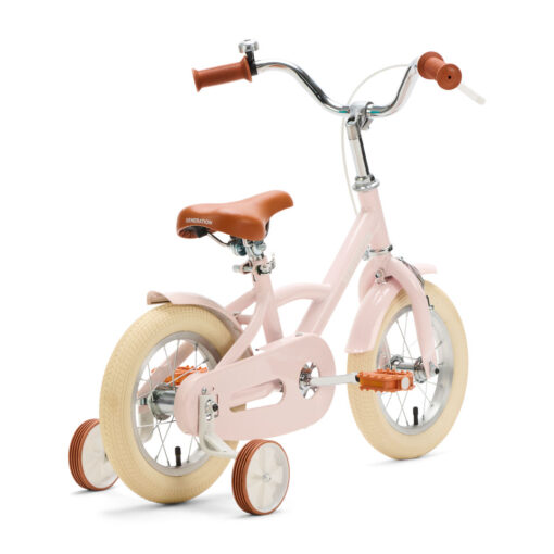 Generation Classic 12 inch Roze – Kinderfiets voor kinderen van 2 tot 4 jaar. Met zijwieltjes en een bel. Klassieke look, veilig en stevig.