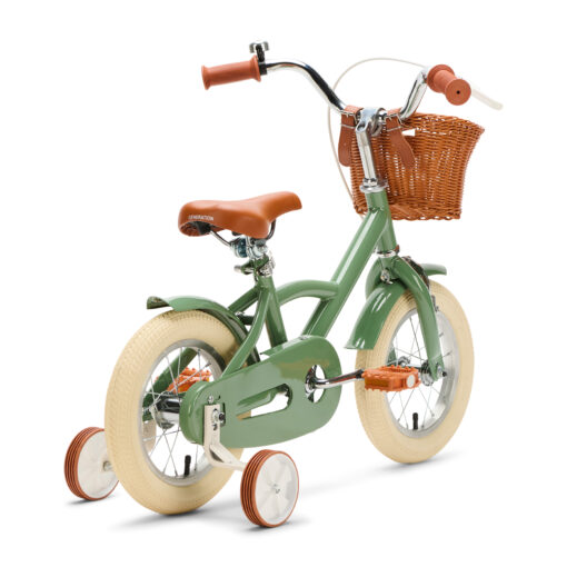 De Generation Classic 12 inch Groen – Kinderfiets met Mandje is een stevige en stijlvolle eerste fiets voor kinderen van 2 tot 4 jaar. Met zijwieltjes en een bel combineert deze klassieke kinderfiets veiligheid en comfort met een vrolijke uitstraling.