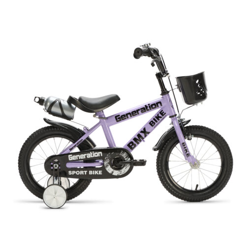 De Generation BMX 14 inch Lila – Kinderfiets is perfect voor jonge avonturiers! Stevig, veilig en met coole extra’s zoals een mandje en drinkfles. Bestel nu