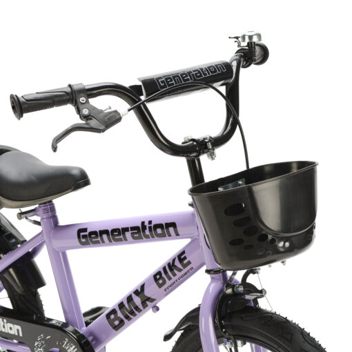 De Generation BMX 14 inch Lila – Kinderfiets is perfect voor jonge avonturiers! Stevig, veilig en met coole extra’s zoals een mandje en drinkfles. Bestel nu