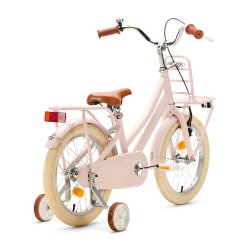 De Generation Urban Junior 16 inch Roze – Kinderfiets is een stijlvolle en veilige fiets voor kinderen van 4 tot 6 jaar. Met zijwieltjes, dubbele remmen en een handige voordrager is deze kinderfiets ideaal om de eerste fietskilometers mee te maken.