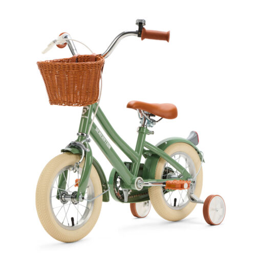 Coole groene kinderfiets 12 inch: stijlvol, veilig, comfortabel, inclusief zijwieltjes! Een perfecte mix van stijl, veiligheid en comfort voor kinderen van 2 - 4 jaar. Laat je kleintje genieten van avontuurlijke ritten!