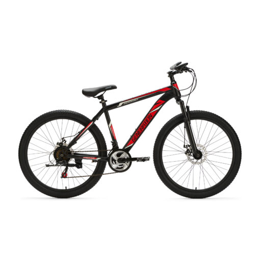 De Generation Mountainbike 26 inch Rood/Zwart is een stoere en veilige fiets voor kinderen van 10 tot 14 jaar. Met 21 versnellingen, geveerde voorvork, schijfremmen en verstelbaar zadel en stuur is deze mountainbike perfect voor zowel straat als recreatieve off-road ritten.