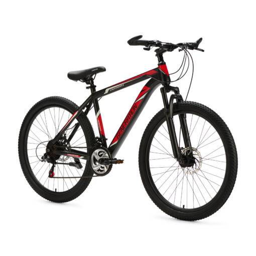 De Generation Mountainbike 26 inch Rood/Zwart is een stoere en veilige fiets voor kinderen van 10 tot 14 jaar. Met 21 versnellingen, geveerde voorvork, schijfremmen en verstelbaar zadel en stuur is deze mountainbike perfect voor zowel straat als recreatieve off-road ritten.