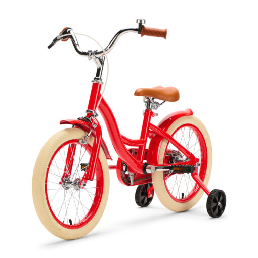 De Generation Blanco 16 inch Rood zonder mandje is een veilige en vrolijke kinderfiets voor kinderen van ongeveer 4 tot 6 jaar. Met een stevig frame, terugtraprem en verstelbaar zadel en stuur is deze fiets ideaal voor dagelijks fietsplezier en groeit hij mee met je kind.
