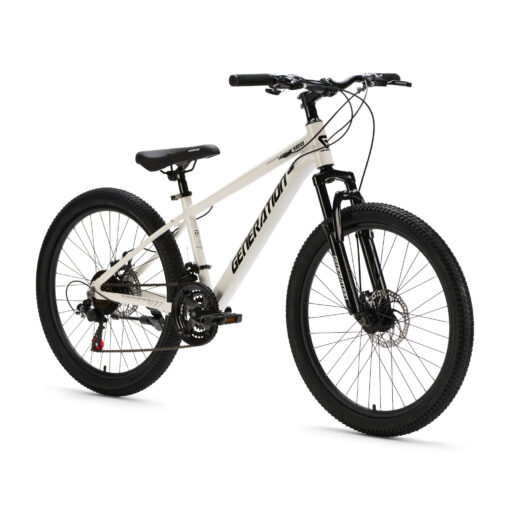 De Generation GT100 24 inch Wit is een lichte en sportieve mountainbike kinderfiets met 21 versnellingen en krachtige schijfremmen. Perfect voor actieve kinderen die graag langere en uitdagendere ritten maken.