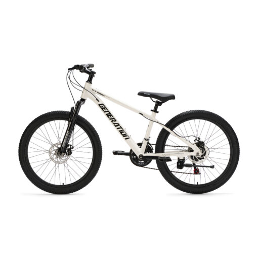 De Generation GT100 24 inch Wit is een lichte en sportieve mountainbike kinderfiets met 21 versnellingen en krachtige schijfremmen. Perfect voor actieve kinderen die graag langere en uitdagendere ritten maken.