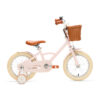 De Generation Classic 14 inch roze kinderfiets is een stijlvolle en veilige eerste fiets voor kinderen van 3 tot 5 jaar. Met zijwieltjes, terugtraprem en handrem, een stevig frame en een klassiek design met mandje.
