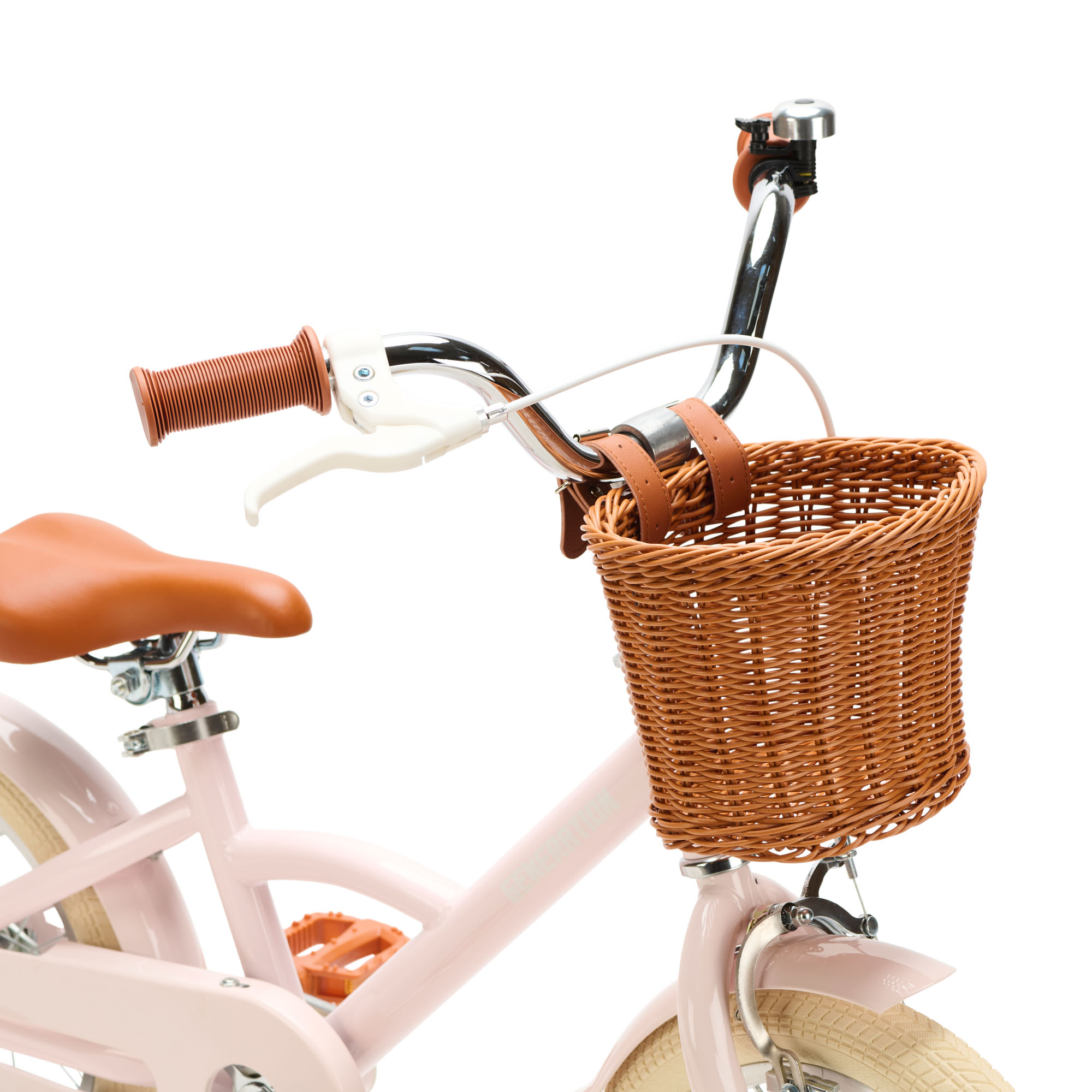 Generation Classic 14 inch Roze – Kinderfiets De Generation Classic 14 inch roze kinderfiets is een stijlvolle en veilige eerste fiets voor kinderen van 3 tot 5 jaar. Met zijwieltjes, terugtraprem en handrem, een stevig frame en een klassiek design met mandje.