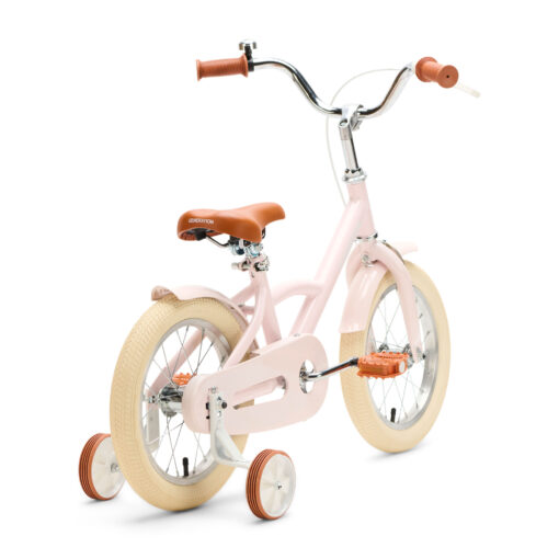 De Generation Classico 14 inch roze kinderfiets is een klassieke en veilige fiets voor kinderen van 3 tot 5 jaar. Met stevig frame, zijwieltjes, terugtraprem en handrem voor optimale controle en comfort.