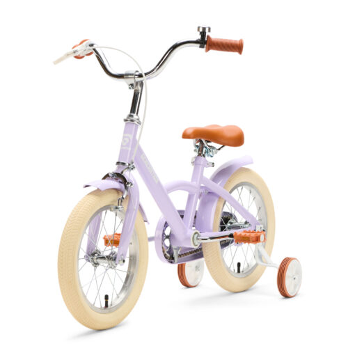 De Generation Classico 14 inch lila kinderfiets is een veilige en stijlvolle fiets voor kinderen van 3 tot 5 jaar. Met stevig frame, zijwieltjes en verstelbaar zadel biedt deze fiets comfort, stabiliteit en een klassieke uitstraling.