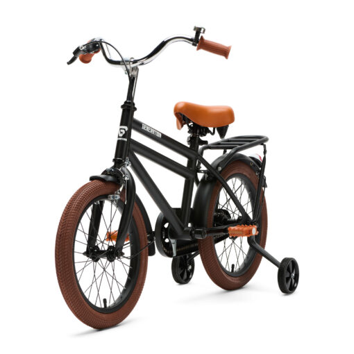 De Generation City 16 inch matzwart is een stevige en lichte kinderfiets met zijwieltjes en standaard. Ideaal voor kinderen die al kunnen fietsen, met een minimale zadelhoogte van 56 cm.