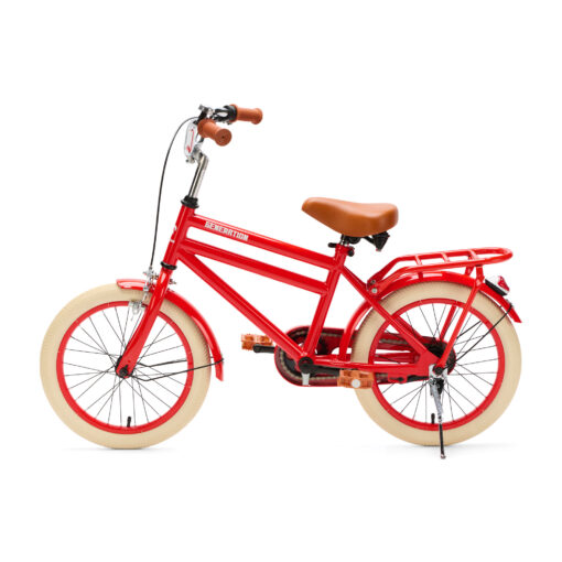 De Generation City 16 inch rood is een stevige en lichte kinderfiets met zijwieltjes en standaard. Ideaal voor kinderen die al kunnen fietsen, met een minimale zadelhoogte van 56 cm en een opvallend design.